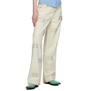 Ganni  Sparkle Izey Vanilla Ice  Jeans Low Rise Button Fly  Size 29 NwT